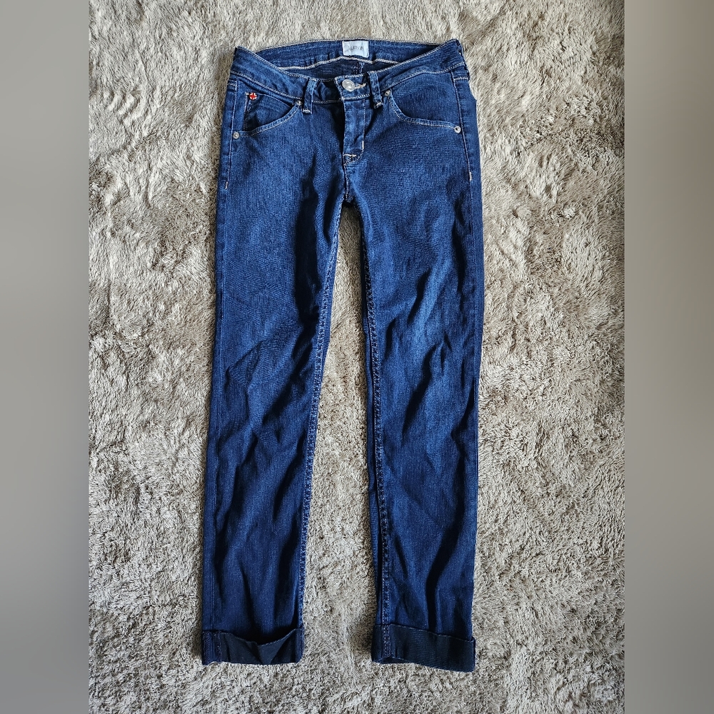 Hudson Bacara Crop straight cuffed flap pockets jeans 28